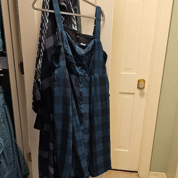 torrid | Dresses | Torrid Dark Green And Black Plaid Buttonup Dress |  Poshmark